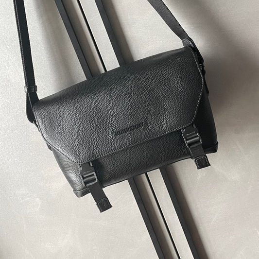 BURBERRY MESSENGER BIRCH CHECK BROWN BAG BLACK